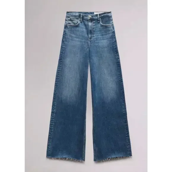 Rag & Bone Flexi Sofie Ultra Wide Leg Jean in Willow Size 26 - Picture 10 of 11